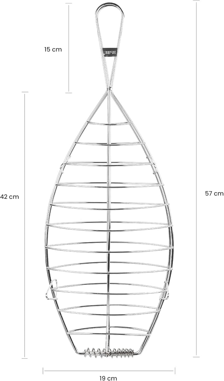 Ibili 770100 Fischbräter, Edelstahl, Silber, 19 x 19 x 42 cm, 19 x 19 x 42 cm
