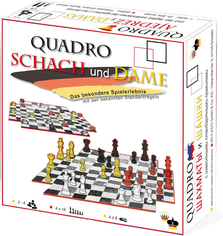 QuadroSchach + QuadroDame - Schach und Dame zu viert NEUE EDITION