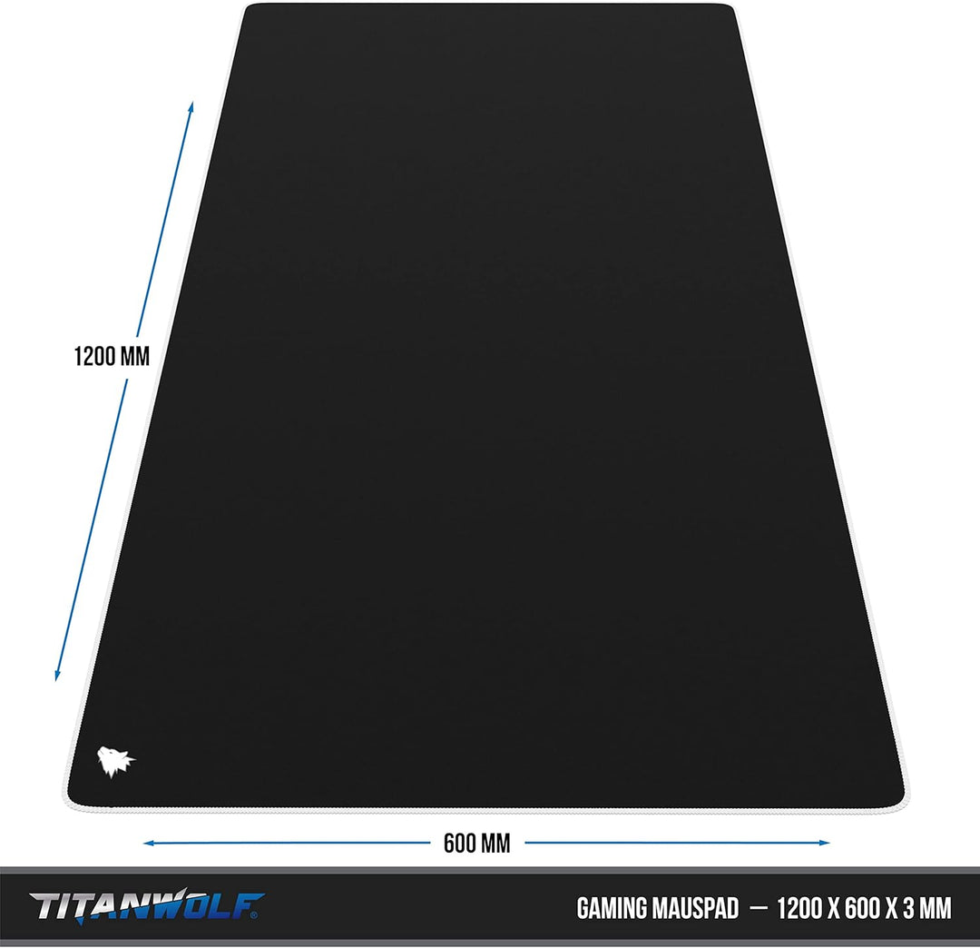 CSL - Übergrösse Mauspad Gaming Titanwolf 1200x600mm - XXXL Mousepad gross - Tischunterlage Large Si