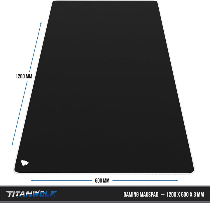 CSL - Übergrösse Mauspad Gaming Titanwolf 1200x600mm - XXXL Mousepad gross - Tischunterlage Large Si