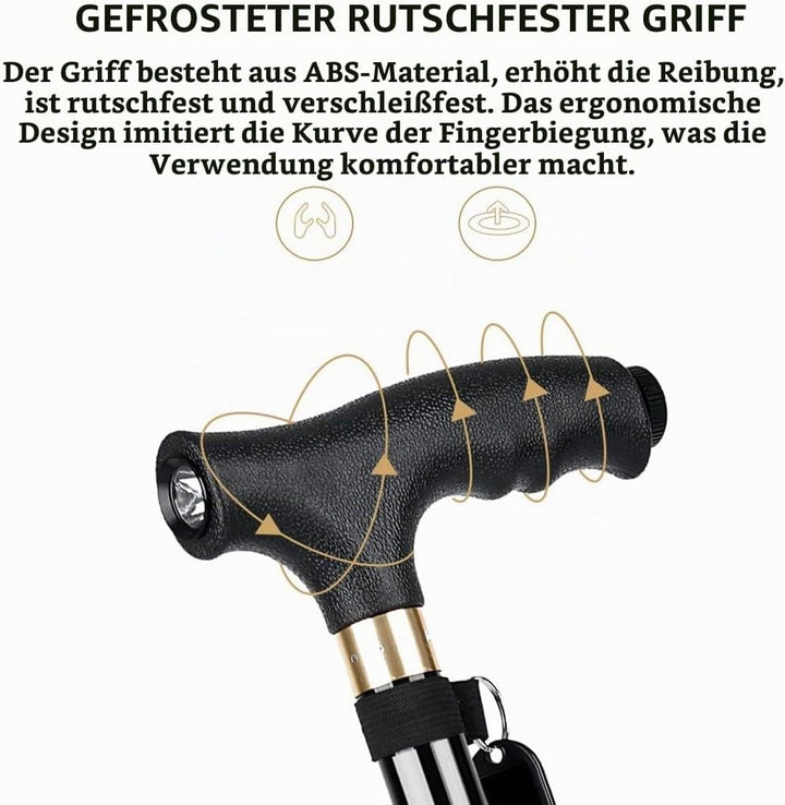 KCareU Anti-Rutsch-Gehstock Walker Spazierstock Aluminiumlegierung Ultraleichter Quadripod-Stock Bla
