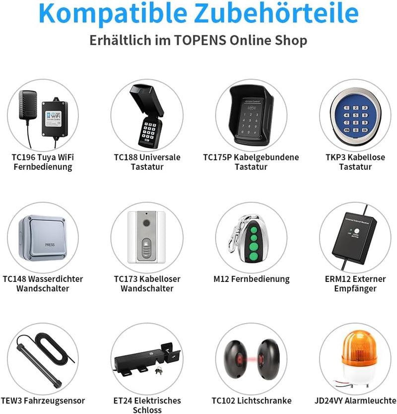 TOPENS A5131 Drehtorantrieb einflügelig Flügeltorantrieb Einzelflügeltor Torantrieb automatischer To