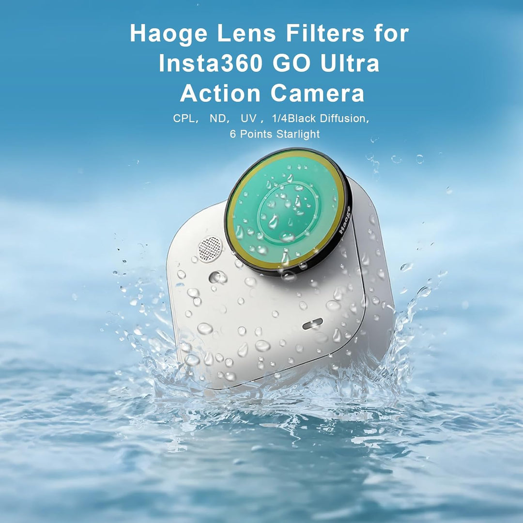 Haoge Objektiv-ND-Filter-Set für Insta360 GO Ultra-Kamera-Zubehör, ND8, ND16, ND32, ND64, 4 Stück, L