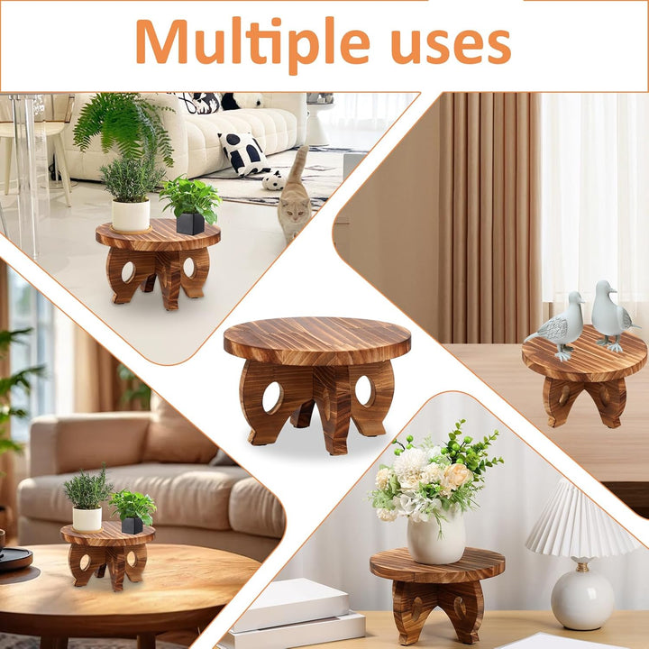 Pflanzenständer aus Holz,Pflanzenhocker Runder,Blumenhocker Holz,Blumenständer Pflanzenständer,Indoo