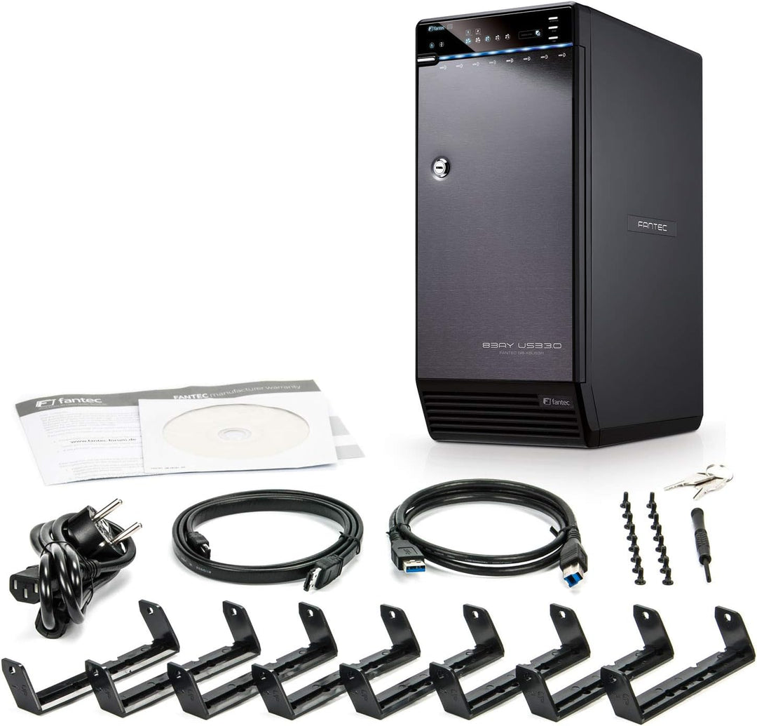 FANTEC Qb-X8US3R Externes 8-fach Raid Festplattengehäuse (für 8x 8, 89 cm (3, 5 Zoll) SATA Festplatt