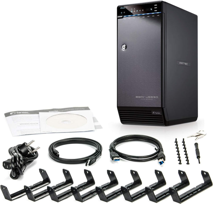 FANTEC Qb-X8US3R Externes 8-fach Raid Festplattengehäuse (für 8x 8, 89 cm (3, 5 Zoll) SATA Festplatt