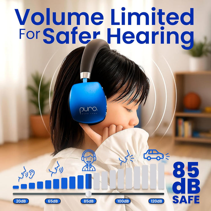 Puro Sound Labs PuroQuiet Plus Lautstärkebegrenzte On-Ear Active Noise Cancelling Bluetooth Kopfhöre