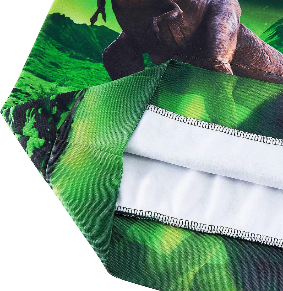 AIDEAONE Jungen Mädchen 3D Hoodie Kapuzenpullover Sweatshirt Mit Kapuze Grün Dinosaurier C27 11-14 J