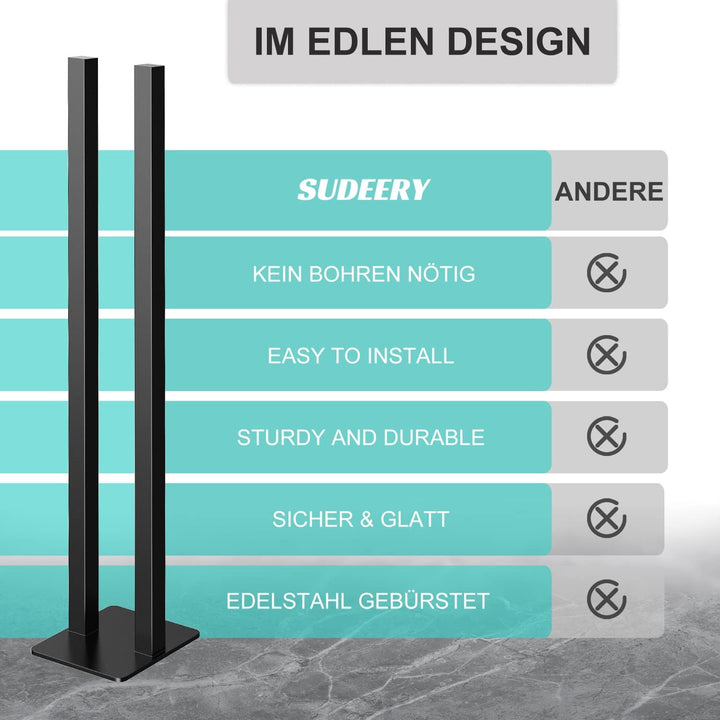 Handtuchhalter Ohne Bohren Zweiarmig, Edelstahl Handtuchstange Selbstklebender, Doppelt Hantuchhalte
