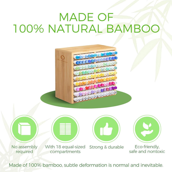 Ohuhu Bambus Stifte Organizer, Holz Desktop Aufbewahrung für 126 Markerstifte Stifte Bleistifte Kuns