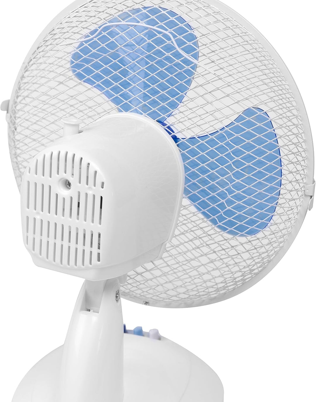 Bestron Mobiler Tischventilator Ø 27cm, kleiner Ventilator 2 Geschwindigkeitsstufen & 75° Oszillatio