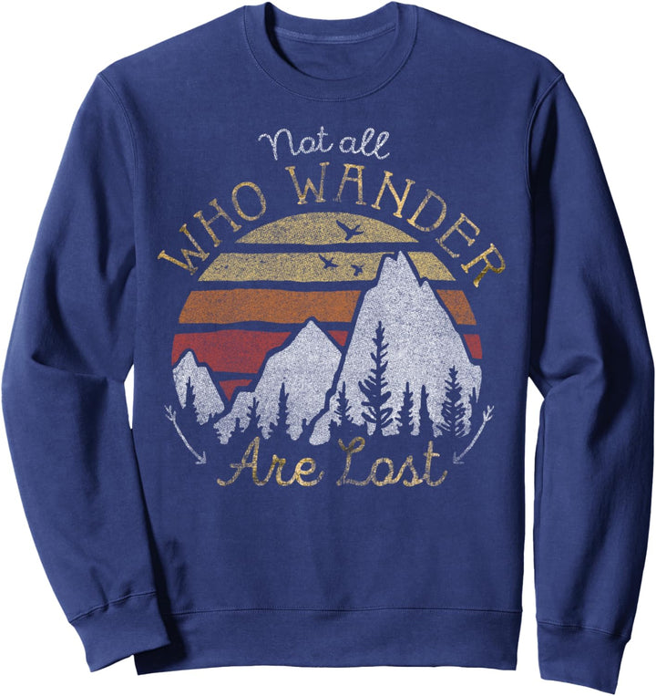 Not All Who Wander Are Lost Gradient Mountain Gold Sweatshirt