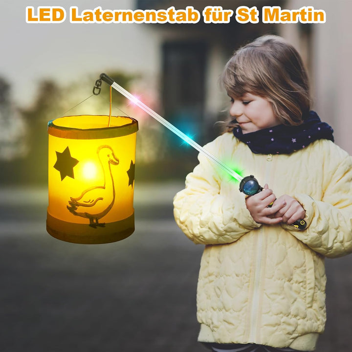 REDTRON 4er LED Laternenstab Elektrisch 50cm für St Martin,Sankt Martin Laterne Kinder Elektrischer