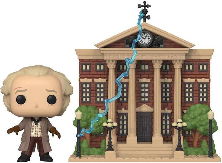 Funko Pop! Town: BTTF - Dr. Emmett Brown - Doc mit Clock Tower - Back to The Future - Vinyl-Sammelfi