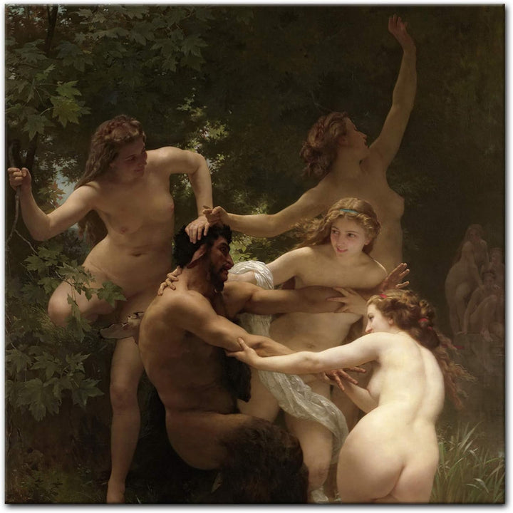 Bilderdepot24 Bild auf Leinwand | William-Adolphe Bouguereau Nymphen und Satyr in 80x80 cm als Wandb