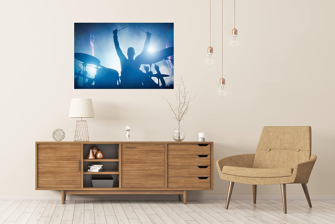 islandburner XXL Bild Poster Schlagzeuger Schlagzeug Musik Kinderzimmer Premium Bilder Fotodruck 90L