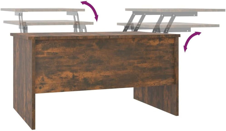 WIFESE Couchtisch Höhenverstellbar 80x50x42,5 cm Beistelltisch Holz Wohnzimmertisch Modern Stilvolle