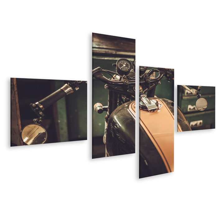 islandburner Bild auf Leinwand Vintage Style Cafe Racer Motorrad Garage Bilder Wandbilder Poster Lei