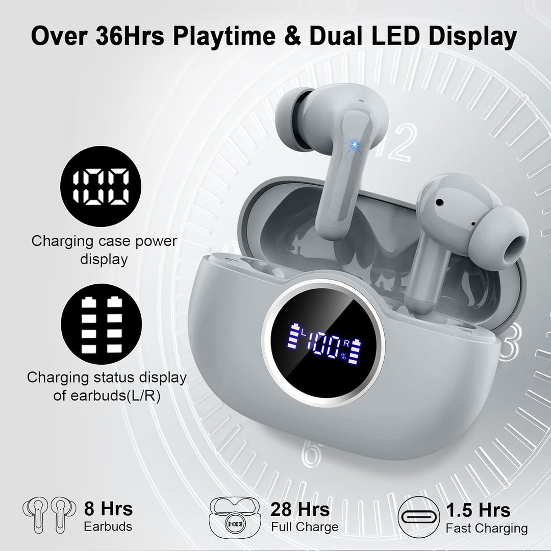 Rinsmola 2026 Bluetooth Headphones, 50 Hours Deep Bass Kopfhörer Kabellos Bluetooth 5.4, 3.6g In Ear