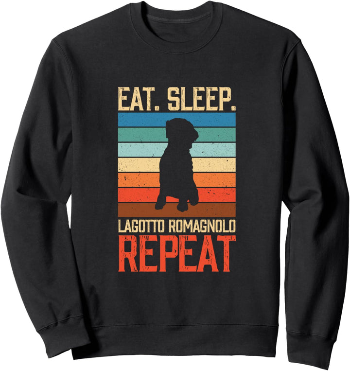 Eat Sleep Lagotto Romagnolo Repeat Vintage Hund Hunde Sweatshirt