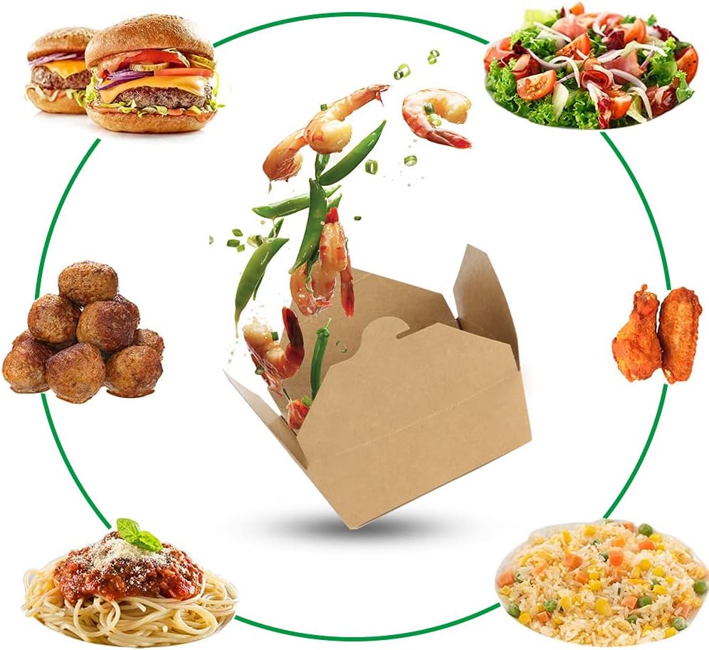 Kraftpapier Lunchbox, 25 Stücke Kraftkarton Snackboxen, Take Away Box, Öl und Wasserdicht, für Sandw