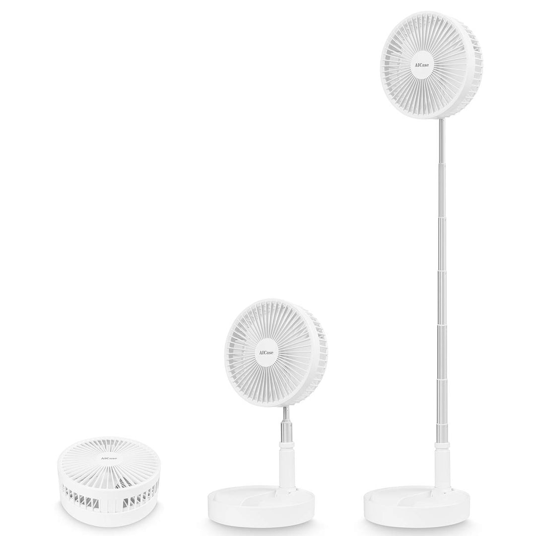 AICase Akku Tisch- und Standventilator Kabelloser mit Fernbedienung, leiser 4-stufiger tragbarer Ven