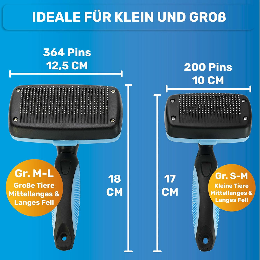 BluePet Hundebürste & Katzenbürste für Langhaar - Entfernt sanft Unterwolle, Verfilzungen & Knoten -