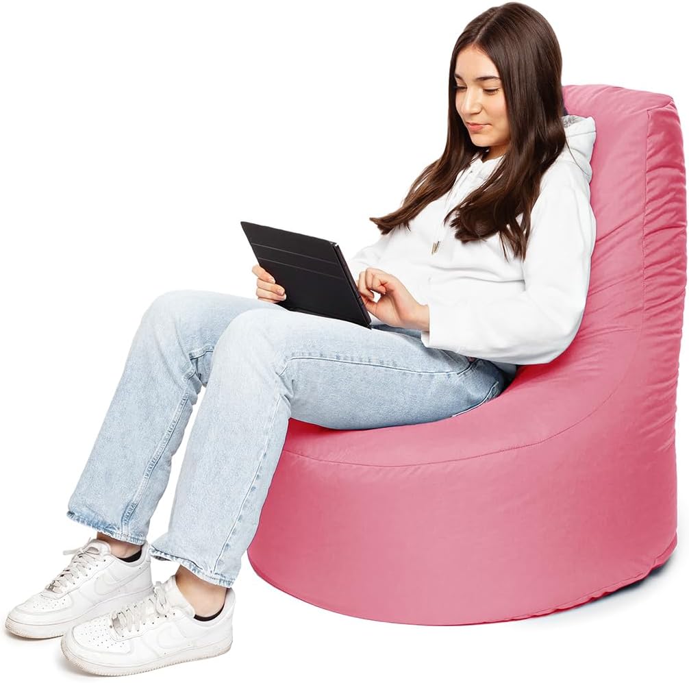 PATCH HOME Gamer Sessel Sitzsack inkl. Würfel Bean Bag Set Ø80cm, 30cm Sitzhöhe, 90cm Höhe + 35x35cm