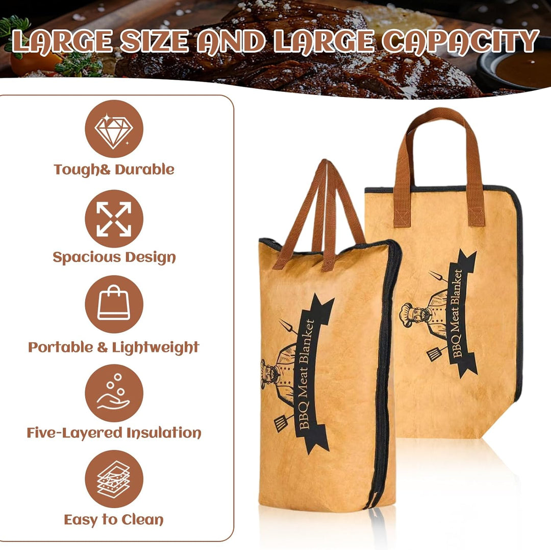 Grilldecke zum Ausruhen von Fleisch, Wiederverwendbare Brisket Decke, BBQ Blanket mit Reissverschlus