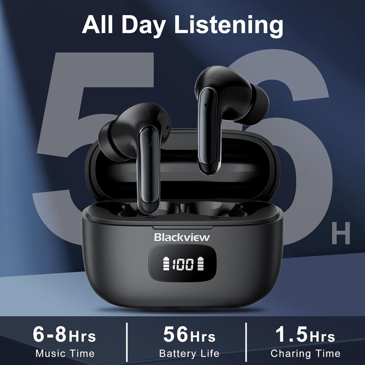 Bluetooth Kopfhörer Kabellos In Ear, Blackview Wireless Earbuds mit 4 ENC & ANC Noise Cancelling Mik