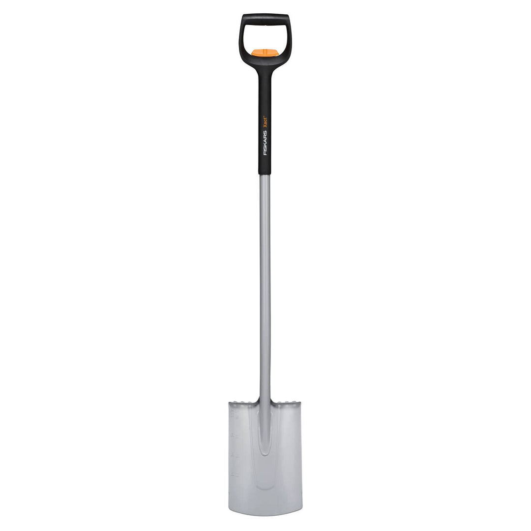 Fiskars Teleskop-Spaten für weiche, steinarme Böden, Rund, Länge: 111 - 130 cm, Verstärktes Borstahl