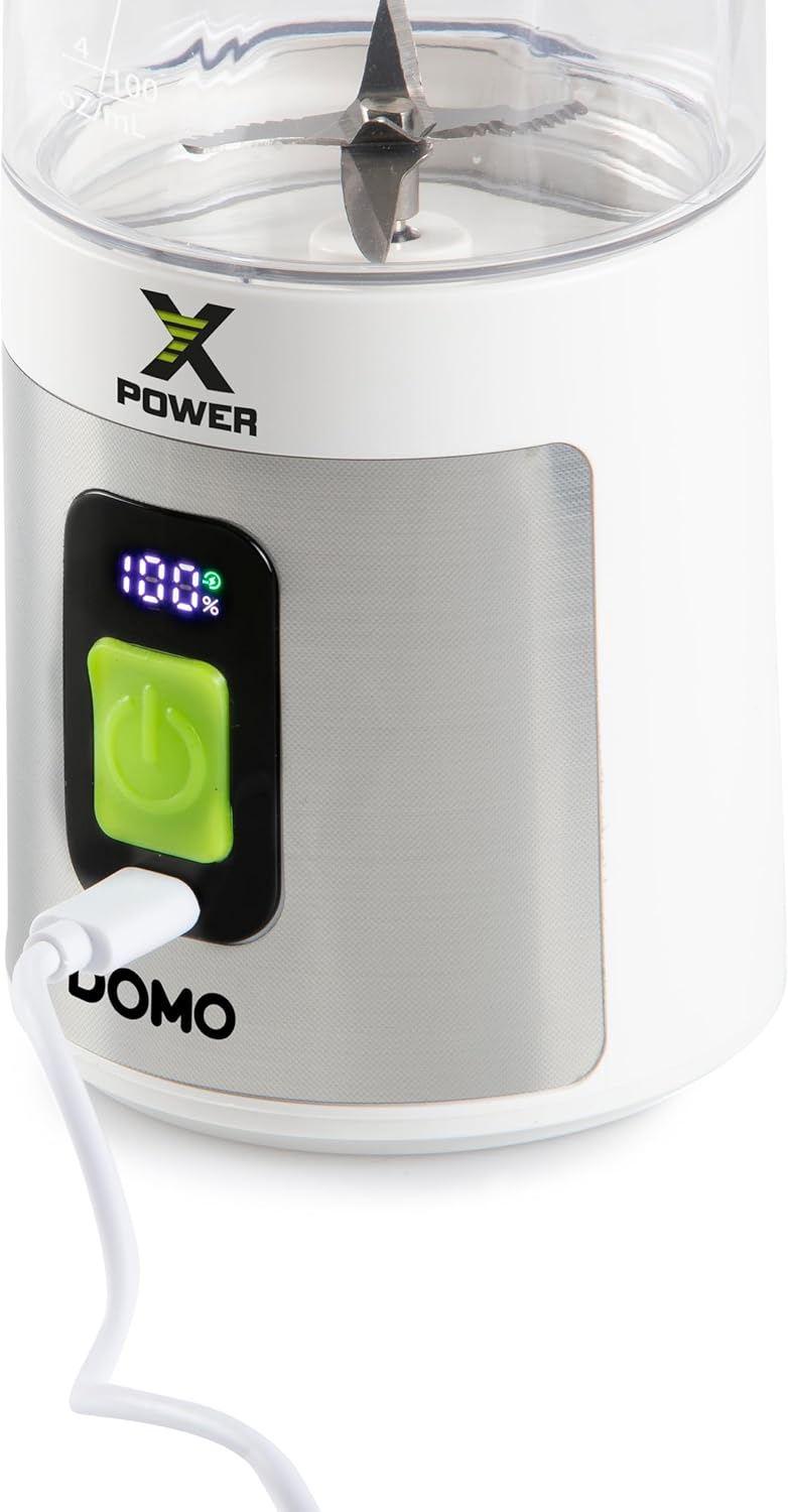DOMO DO752BL Portable Blender - Powerful Mini Stand Mixer mit Tritan-Flasche - 120W - USB-C Aufladba