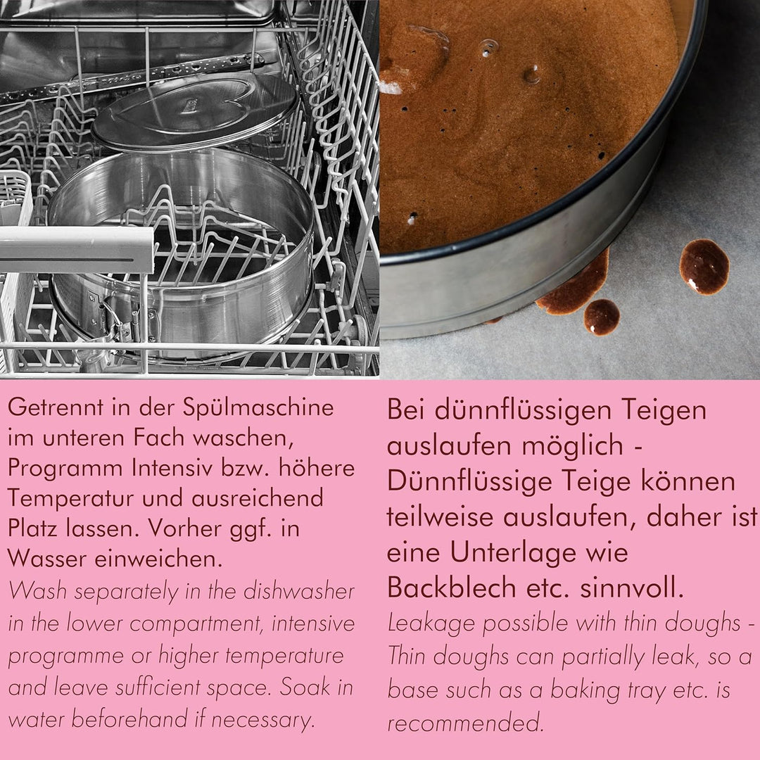 immer Backform Edelstahl Kuchenform Springform Mini, unbeschichtet PFAS-frei aus 18/8-Edelstahl Spül