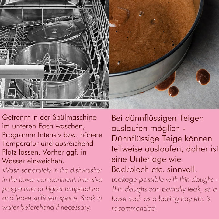 immer Backform Edelstahl Kuchenform Springform Mini, unbeschichtet PFAS-frei aus 18/8-Edelstahl Spül