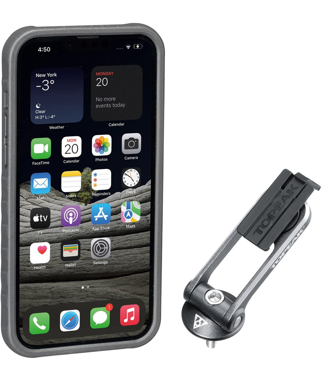 Topeak Unisex – Erwachsene RideCase für iPhone 13 Pro Max, Black/Gray, mit Halter Smartphone-Hüllen,