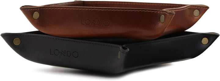 Londo Echtleder Leder Taschenleerer - Vide Poche - Ledertablett Organizer, Praktische Aufbewahrungsb