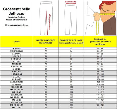 Berkner Jethose, Jetskihose, Jet-Skihose Model Snow-Winner in rot - schwarz XL - (LONG) Rot-schwarz,