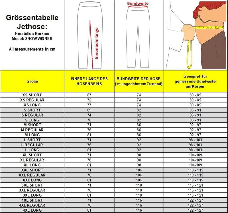 Berkner Jethose, Jetskihose, Jet-Skihose Model Snow-Winner in rot - schwarz XL - (LONG) Rot-schwarz,