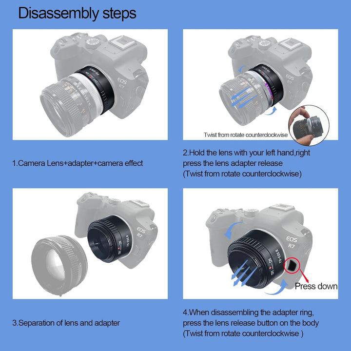 FD-EOS R Objektivadapter Adapterring auf für Canon FD/FL Objektiv Kompatibel für EOS R-Mount Kamera