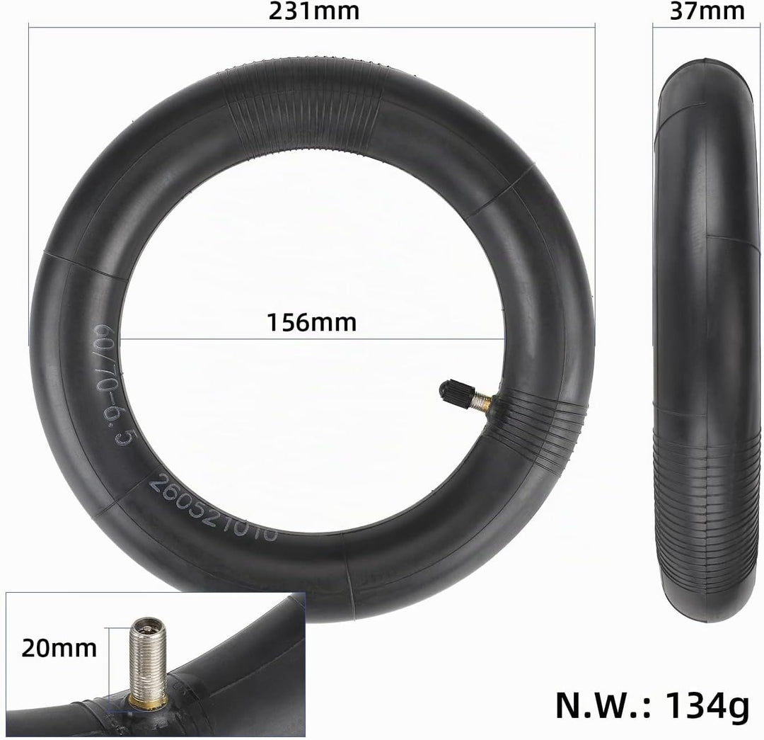 VOLOHAS 60/70-6,5 schlauchloser Reifen 10 Zoll Tubeless Reifen mit Doppelte Stärke Schlauch für Nine