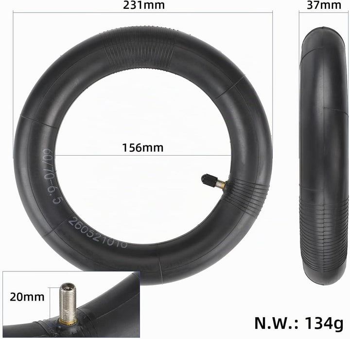 VOLOHAS 60/70-6,5 schlauchloser Reifen 10 Zoll Tubeless Reifen mit Doppelte Stärke Schlauch für Nine