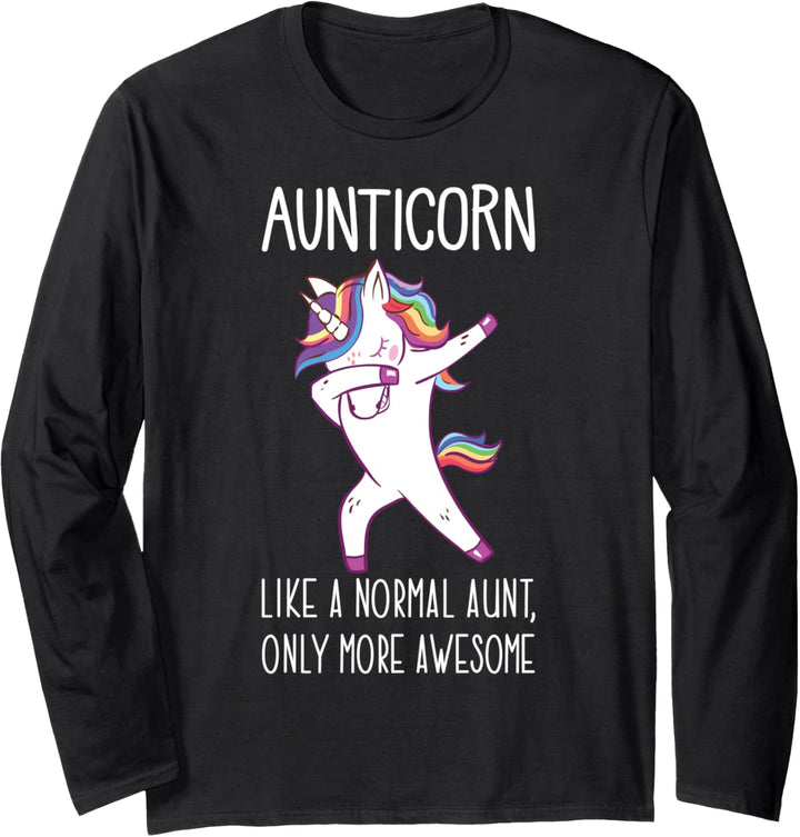 Dabbing Unicorn Auntie Aunticorn Like An Aunt Only Awesome Langarmshirt