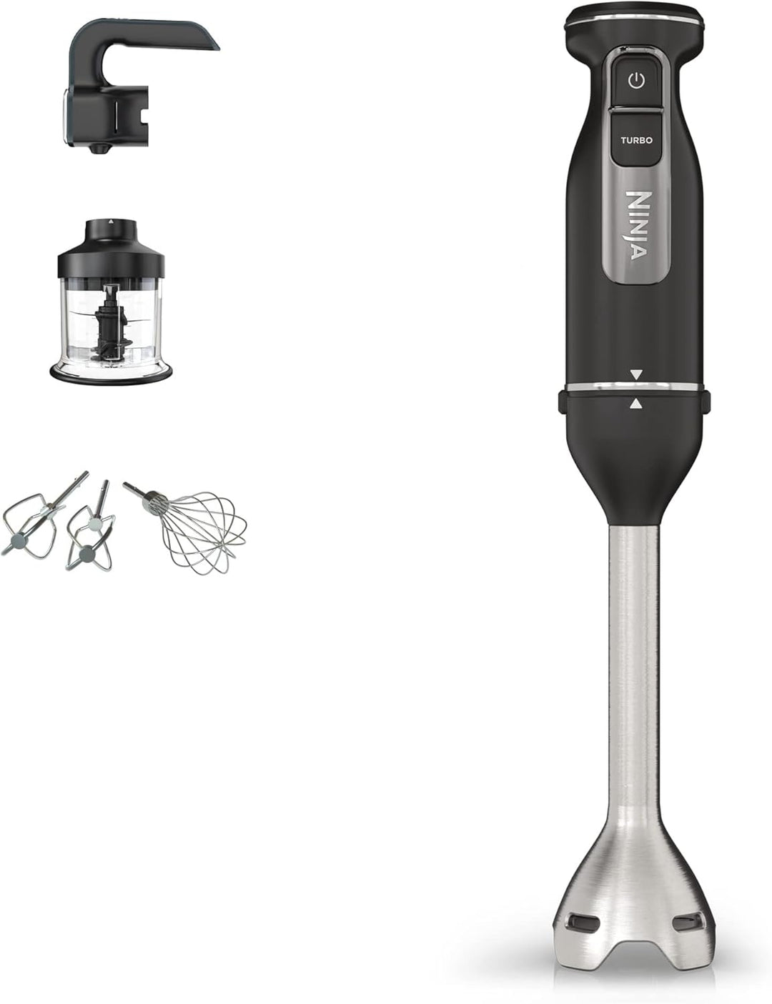 Ninja Foodi 3-in-1 Stabmixer, Handmixer & Zerkleinerer, Stufenweise Anlauf, 2 Misch- und 5 Rührgesch