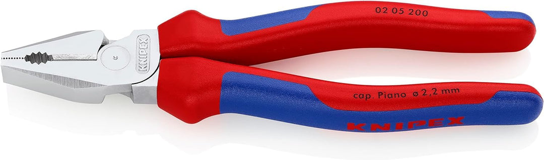 KNIPEX Kraft-Kombizange mit Comfort-Griffen verchromt 200 mm, 02 05 200 Mit Mehrkomponentenhüllen, B