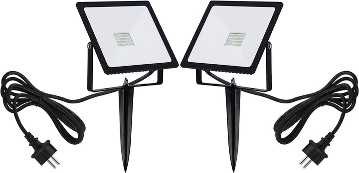 Trango 2er Pack 30 Watt IP65 LED Gartenstrahler 2TG3082 Teichstrahler, Aussenstrahler, Fluter, Flutl