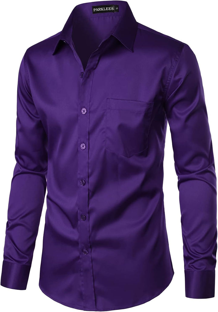 Parklees Herrenhemd, urban, modisch, Freizeit- und Businesshemd, schmale Passform, lange Ärmel, Knop