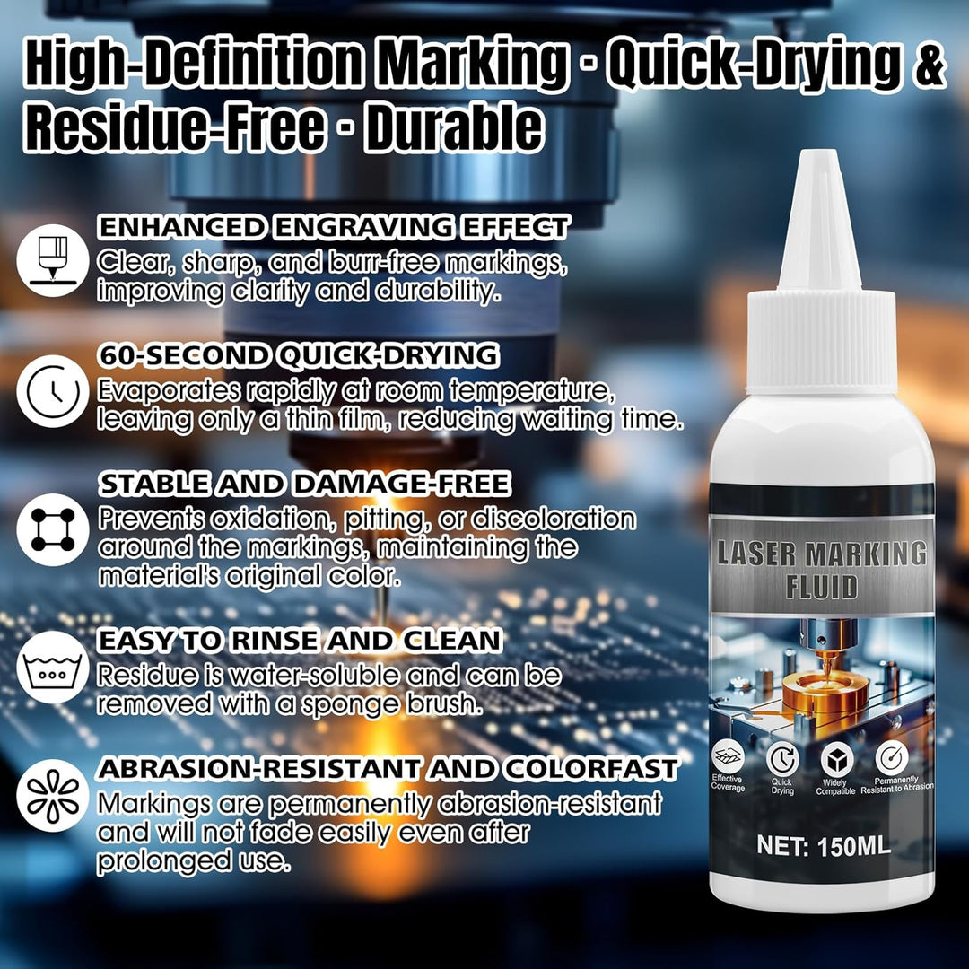 Lasermarkierungsflüssigkeit, Laser Marking Fluid, Laser Markierungsspray für Metallmarkierung, Schne