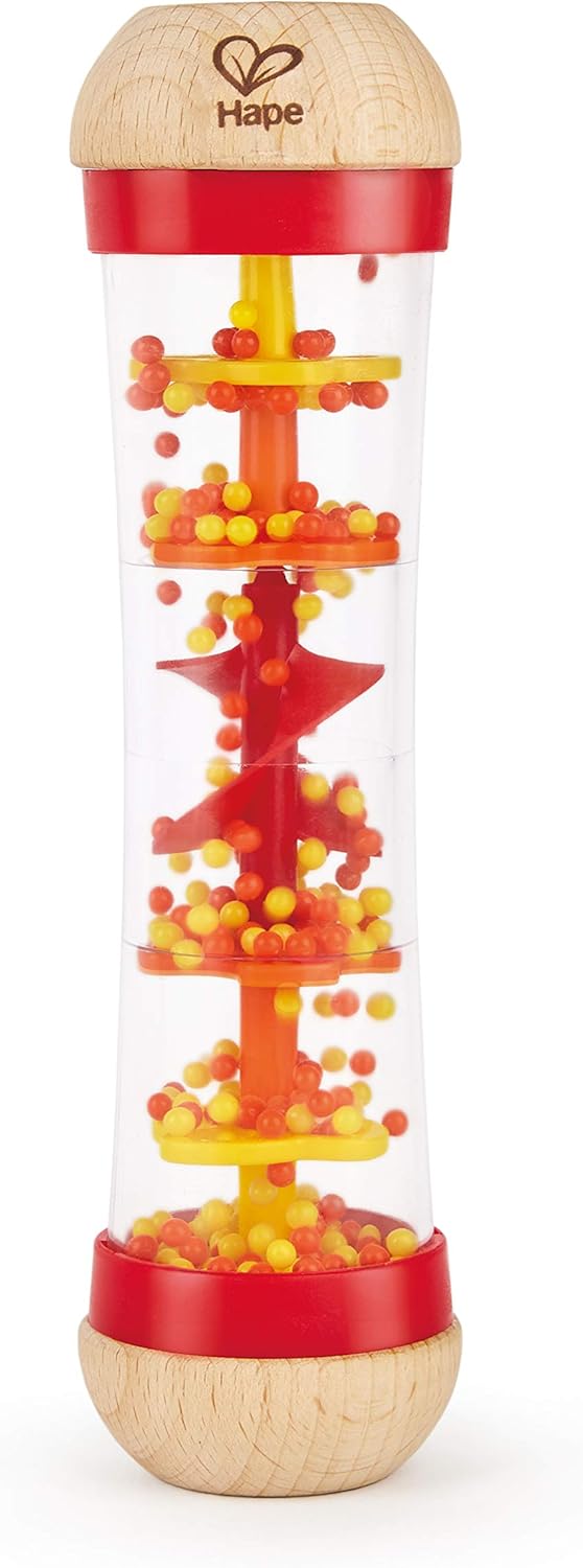 Hape E0331 - Stehauf-Pinguin, Stehaufmännchen mit Klang, blau, ab 6 Monaten & E0327 - Roter Regenmac