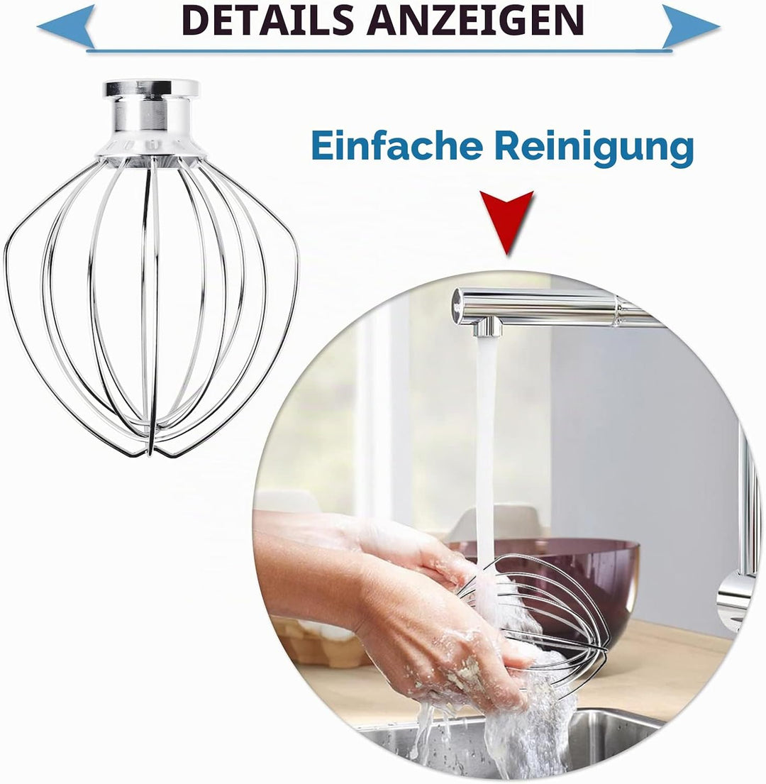 Schneebesen für KitchenAid 4,5 und 5 Quart Mittelgrosse Küchenmaschinen mit kippbarem Motorkopf, K45