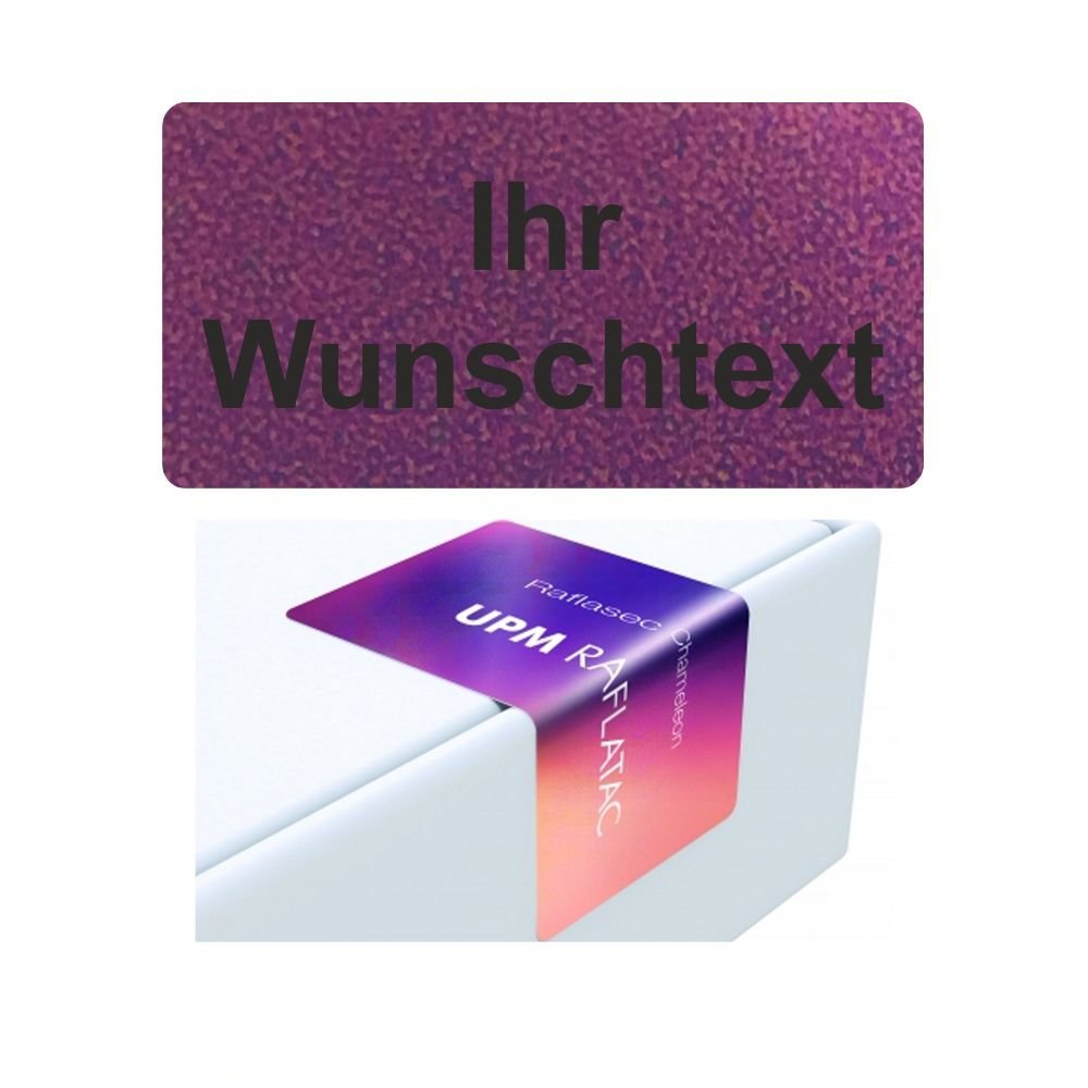 CHAMELEON Sicherheitsetiketten"IHR WUNSCHTEXT" auf Rolle - 40 x 20 mm - 1000 Stück (Schwarz), Schwar